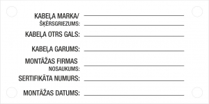 Kabeļu birka (mīkstās)